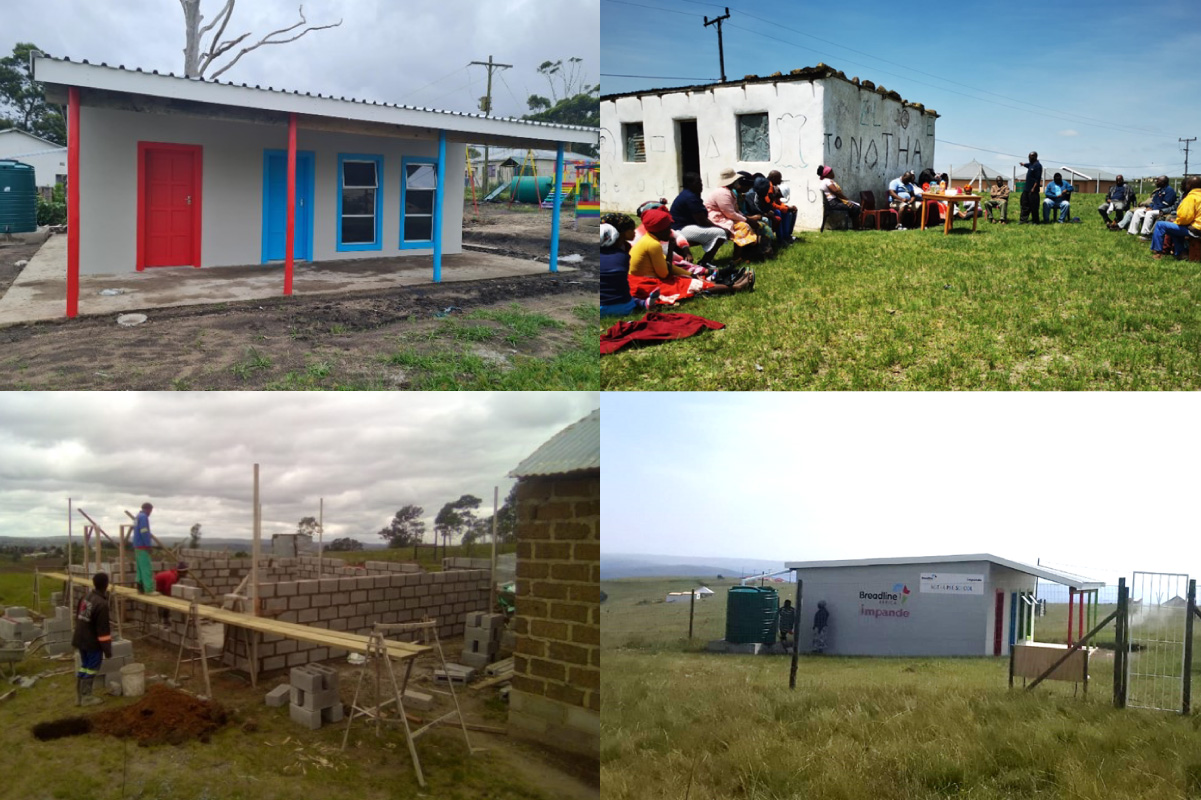 Breadline Africa classroom building collage